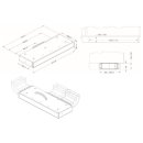 Novy flache Umluftbox mit Monoblockfilter 98 mm schwarz (98x818x290mm) 7922400