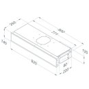 Novy flache Umluftbox mit Monoblockfilter Grau (140x820x292 mm) 7933400