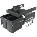 Naber Abfallsammler Cox® Base 360 S/500-2 mit Base-Board, anthrazit, H 460mm, 8013370