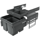 Naber Abfallsammler Cox® Base 360 S/500-3 mit Base-Board, anthrazit, ohne Biodeckel, H 460mm 8013371