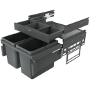 Naber Abfallsammler Cox® Base 360 S/600-2 mit Base-Board, anthrazit, H 460mm, 8013373
