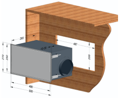 Novy Umluftbox mit Monoblockfilter schwarz (270x500x295mm) 842400
