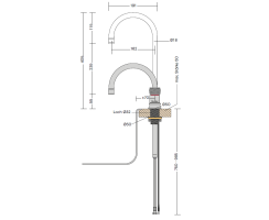 Quooker Classic Nordic Round single tap COMBI Voll-Edelstahl *7 Jahre Garantie* CHSRSST COMBI