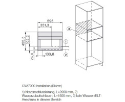 Miele Einbau-Kaffeevollautomat CVA 7845 Edelstahl CleanSteel mit Frischwasseranschlu&szlig;