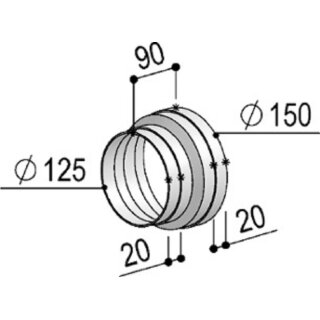 berbel System 150 Reduzierstück Ø125/150    6000323