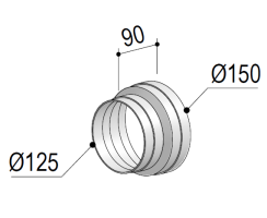 berbel System 150 Reduzierstück Ø125/150...