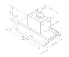 Novy Schrankhaube Premium Fusion Pro 90 cm Anthrazit Glas mit LED 8740