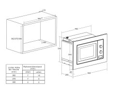 Oranier Hängeschrank-Mikrowelle, 700 W, 1000 W...