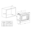 Oranier Hängeschrank-Mikrowelle, 700 W, 1000 W Grill, für Nische 60 x 38 cm, pureBLACK HMG360 (9701 15)