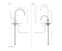 Quooker Nordic Round Twintaps COMBI CUBE Voll-Edelstahl *7 Jahre Garantie* 22NRRVSTTCUBE