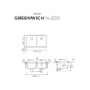 Schock Auflage-Einbausp&uuml;le Greenwich N-200 A Stone inklusive Holzschneidbrett
