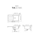 Schock Auflage-Einbausp&uuml;le Tia D-100 A Silverstone inkl. Funktionsschalenset und Multifunktionaler Tr&auml;ger