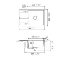 Schock Einbauspüle Manhattan D-100LS A Asphalt - Auflagespüle