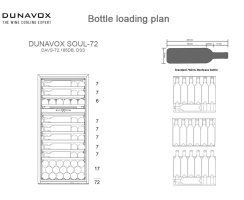 DUNAVOX Einbau Weinkühler Soul-72 - Höhe 123,4cm - 72 Flaschen - Schwarz - DAVS-72.185DB