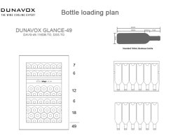 DUNAVOX Einbau Weink&uuml;hler Glance-49 - Push to open - 88,5cm - 116L - 49 Flaschen, Edelstahl, DAVG-49.116DSS.TO