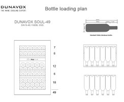 DUNAVOX Einbau Weinkühler Soul-49 - Höhe 88,5cm - 49 Flaschen - Schwarz - DAVS-49.116DB