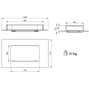 falmec Umluft-Deckenlüfter Aura, 120 cm, Glas weiß gerade, Umluft 101560