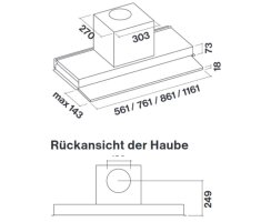 falmec Flachlüfter Move, 80 cm, Edelstahl, Glas weiß 101905