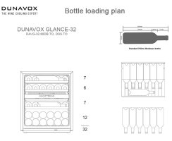 DUNAVOX Einbau Weink&uuml;hler Glance-32 - Push to open - 71,5cm - 80L - 32 Flaschen - Edelstahl - DAVG-32.80DSS.TO