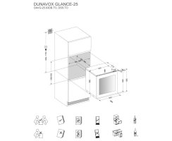 DUNAVOX Einbau Weinkühler Glance-25 - Push to open - 59,5cm - 63L - 25 Flaschen - schwarz - DAVG-25.63DB.TO