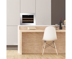 DUNAVOX Einbau Weinkühler Glance-18 - Push to open - 45,5cm - 46L - 18 Flaschen - Edelstahl - DAVG-18.46SS.TO
