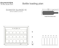 DUNAVOX Einbau Weinkühler Glance-18 - Push to open - 45,5cm - 46L - 18 Flaschen - Edelstahl - DAVG-18.46SS.TO