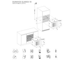 DUNAVOX Einbau Weinkühler Glance-18 - Push to open - 45,5cm - 46L - 18 Flaschen - Edelstahl - DAVG-18.46SS.TO