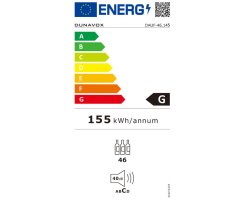 DUNAVOX Unterbau Weink&uuml;hler Flow-46D DAUF-46.145DSS, 82cm, 145L, 46 Flaschen, EdelstahL