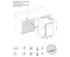 DUNAVOX Unterbau Weinkühler Flow, 82cm, 138L, 46 Flaschen, schwarz, DAUF-46.138B
