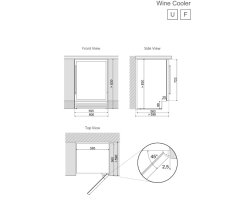 DUNAVOX Unterbau Weinkühler Flow, 82cm, 138L, 46 Flaschen, schwarz, DAUF-46.138B