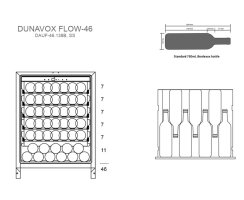 DUNAVOX Unterbau Weinkühler Flow, 82cm, 138L, 46 Flaschen, schwarz, DAUF-46.138B