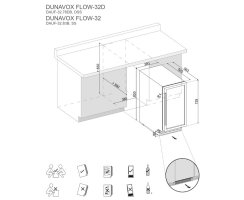 DUNAVOX Unterbau Weinkühler Flow-32  DAUF-32.83B, Höhe 820mm, 32 Flaschen, schwarz