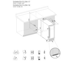 DUNAVOX Unterbau Weinkühler Flow-19 DAUF-19.58B, Höhe 813mm, 19 Flaschen, schwarz