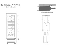 DUNAVOX Unterbau Weinkühler Flow-19 DAUF-19.58B, Höhe 813mm, 19 Flaschen, schwarz