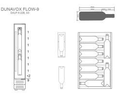DUNAVOX Unterbau Weinkühler Flow-9 DAUF-9.22B, Höhe 82cm, 9 Flaschen, schwarz