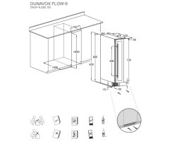 DUNAVOX Unterbau Weinkühler Flow-9 DAUF-9.22B, Höhe 82cm, 9 Flaschen, schwarz