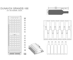 DUNAVOX Stand Weinkühler Grande-166 - Höhe 177cm - 166 Flaschen - schwarz - DX-166.428DBK