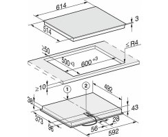 Miele Glaskeramik Kochfeld KM 6521 FR autark - 61,4 x 51,4 cm