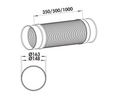 Naber COMPAIR STEEL flow&reg; flex 150 Rundrohr Aluminium, Edelstahl 500 mm 4061007