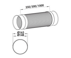 Naber COMPAIR STEEL flow&reg; flex 150 Rundrohr Aluminium, Edelstahl 1000 mm 4061008