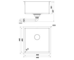 Naber Einbauspüle Corno Piu Schrankbreite 50 cm PFU3...