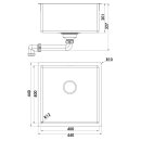Naber Einbauspüle Corno Piu Schrankbreite 50 cm PFU3 Edelstahl 1013123