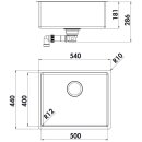 Naber Einbauspüle Corno Basso 4 Schrankbreite 60 cm Edelstahl 1013143