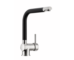 Naber Set Einbauspüle Corto 780 granit nero mit Armatur Drive 1S edelstahlfarbig/schwarz Schrankbreite 50 cm 1041005