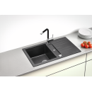Naber Set Einbauspüle Corto 780 granit nero mit Armatur Drive 1S edelstahlfarbig/schwarz Schrankbreite 50 cm 1041005