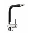 Naber Set Einbauspüle Corto 780 granit nero mit Armatur Drive 1S edelstahlfarbig/schwarz Schrankbreite 50 cm 1041005