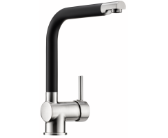 Naber Set Einbauspüle Angola 56 granit nero mit Armatur Drive 1S edelstahlfarbig/schwarz Schrankbreite 60 cm