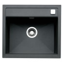 Naber Set Einbauspüle Angola 56 granit nero mit Armatur Drive 1S edelstahlfarbig/schwarz Schrankbreite 60 cm