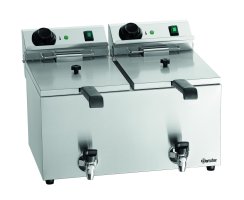 Bartscher Doppel Fritteuse MDI SNACK IV Plus mit Fettablasshahn, 9 Liter A162829