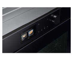 Samsung Dual Cook Einbaubackofen 60cm, 76 l, A+*, Pyrolyse, Schwarzes Glas, Serie 7, grifflos, mit Kamera, NV7B7997ADK/U1